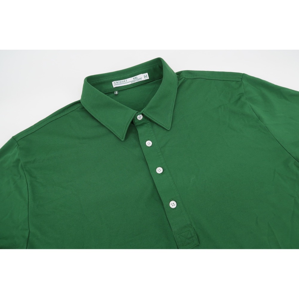 Criquet Performance Polo Mens XXL Green Cotton Blend Short Sleeve Golf Shirt
